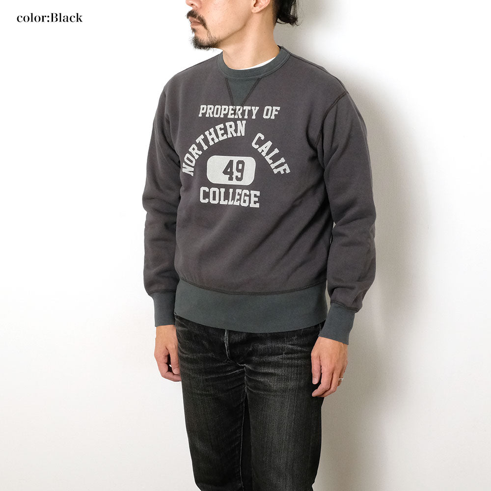 BARNS - HINOYA EXCLUSIVE - COZUN Gusset Crew Sweatshirt - NORTHERN CALIF COLLEGE - BR-3000HI