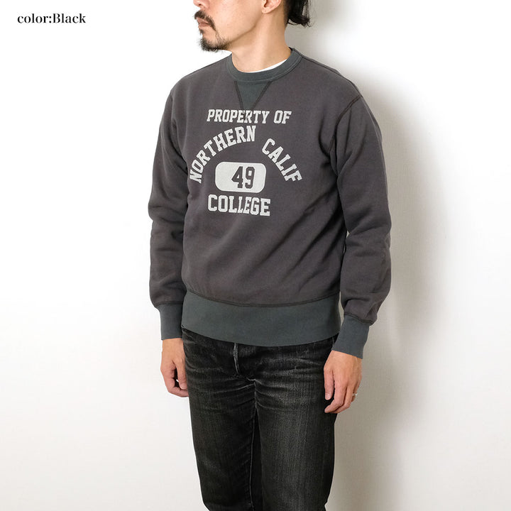 BARNS - HINOYA EXCLUSIVE - COZUN Gusset Crew Sweatshirt - NORTHERN CALIF COLLEGE - BR-3000HI