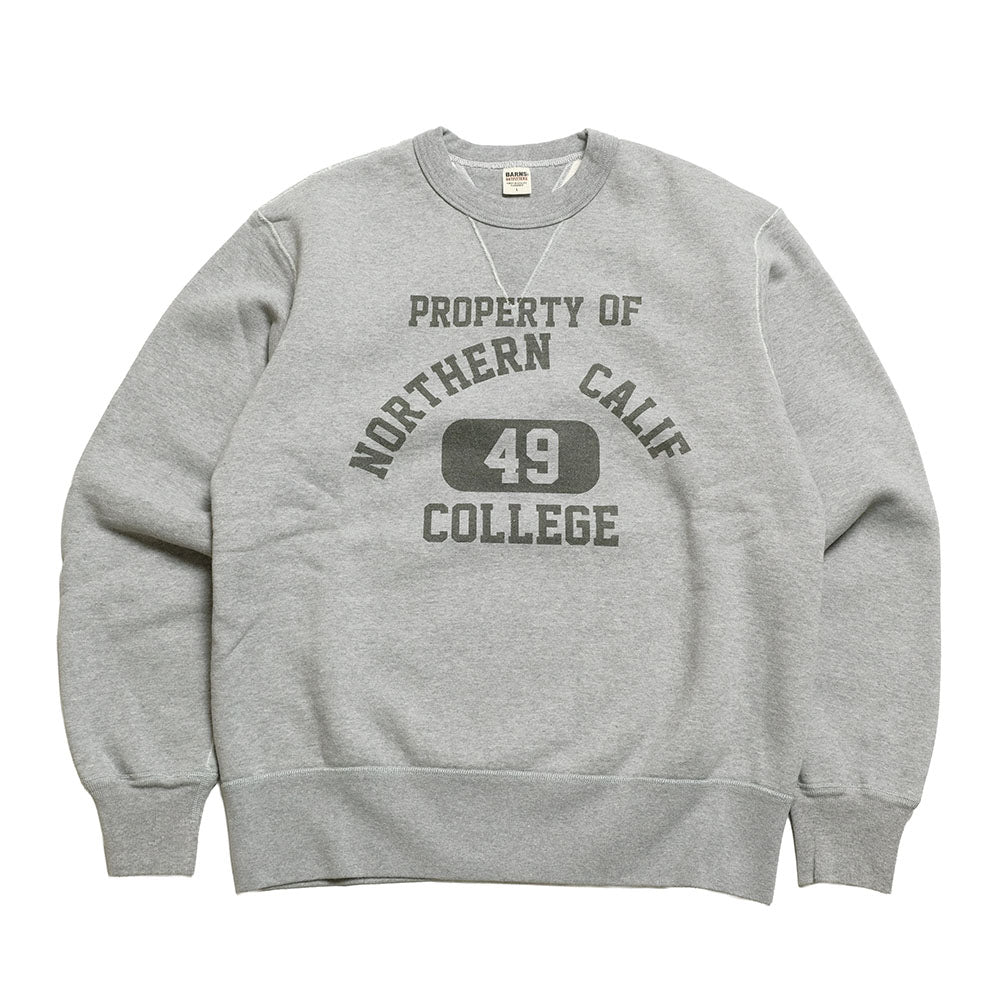 BARNS - HINOYA EXCLUSIVE - COZUN Gusset Crew Sweatshirt - NORTH CALIF COLLEGE - BR-3000HI