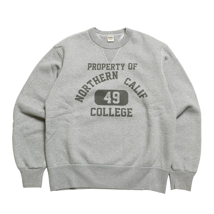 BARNS - HINOYA EXCLUSIVE - COZUN Gusset Crew Sweatshirt - NORTH CALIF COLLEGE - BR-3000HI