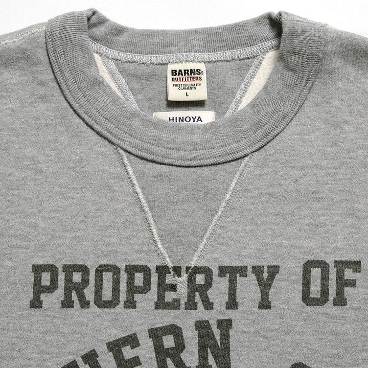 BARNS - HINOYA EXCLUSIVE - COZUN Gusset Crew Sweatshirt - NORTHERN CALIF COLLEGE - BR-3000HI