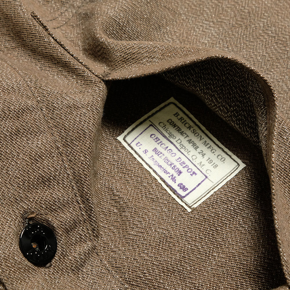 BUZZ RICKSON'S - U.S. ARMY BROWN DENIM PULLOVER JACKET - BR15695