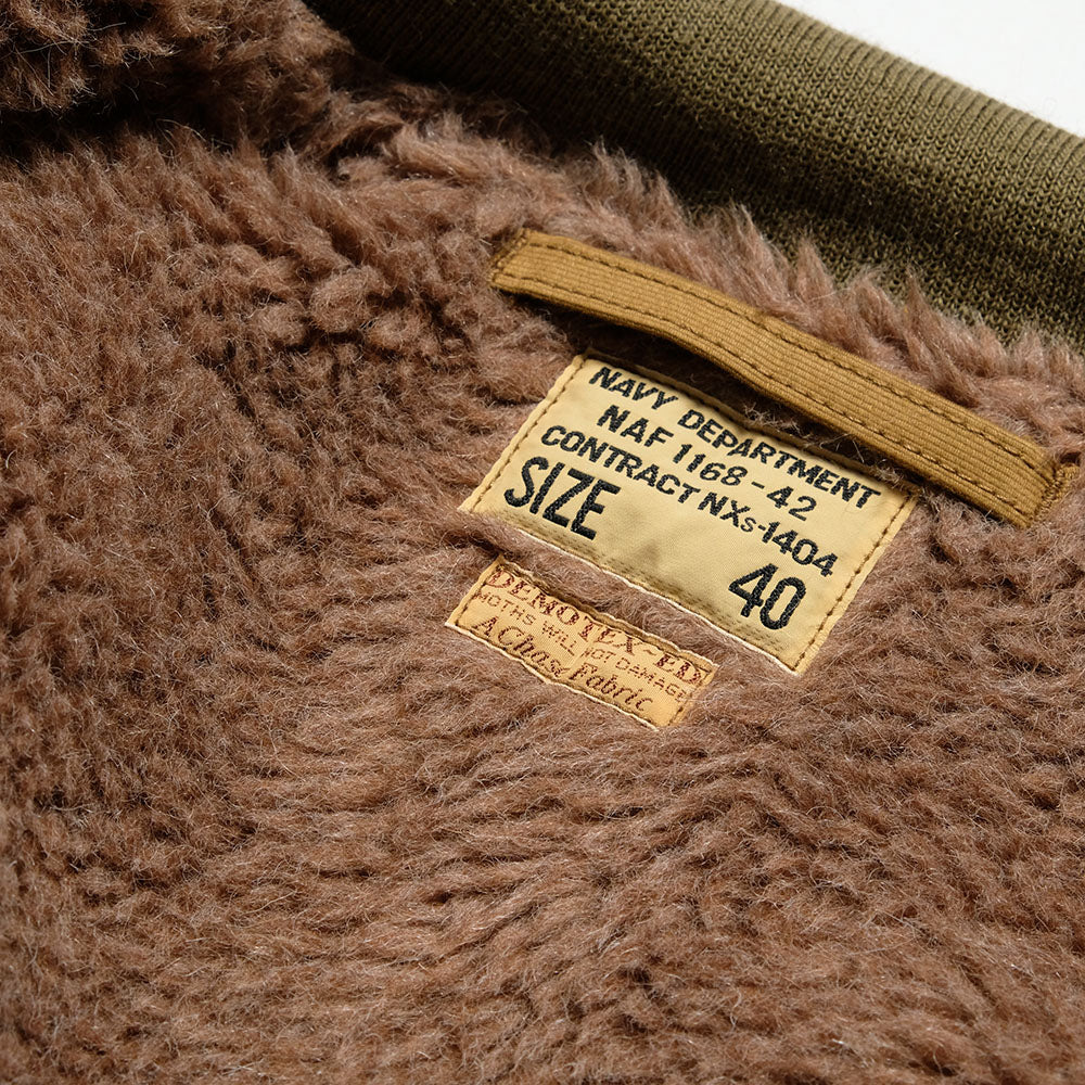 BUZZ RICKSON'S - Type DECK ZIP ALPACA AND WOOL PILE LINING - NAVY DEPARTMENT - BR15759