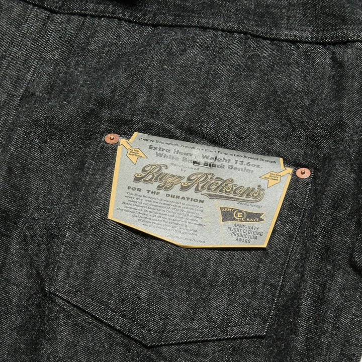 BUZZ RICKSON'S - WILLIAM GIBSON COLLECTION - WORLD WAR II BLACK DENIM BLOUSE SPLIT T - BR16042T