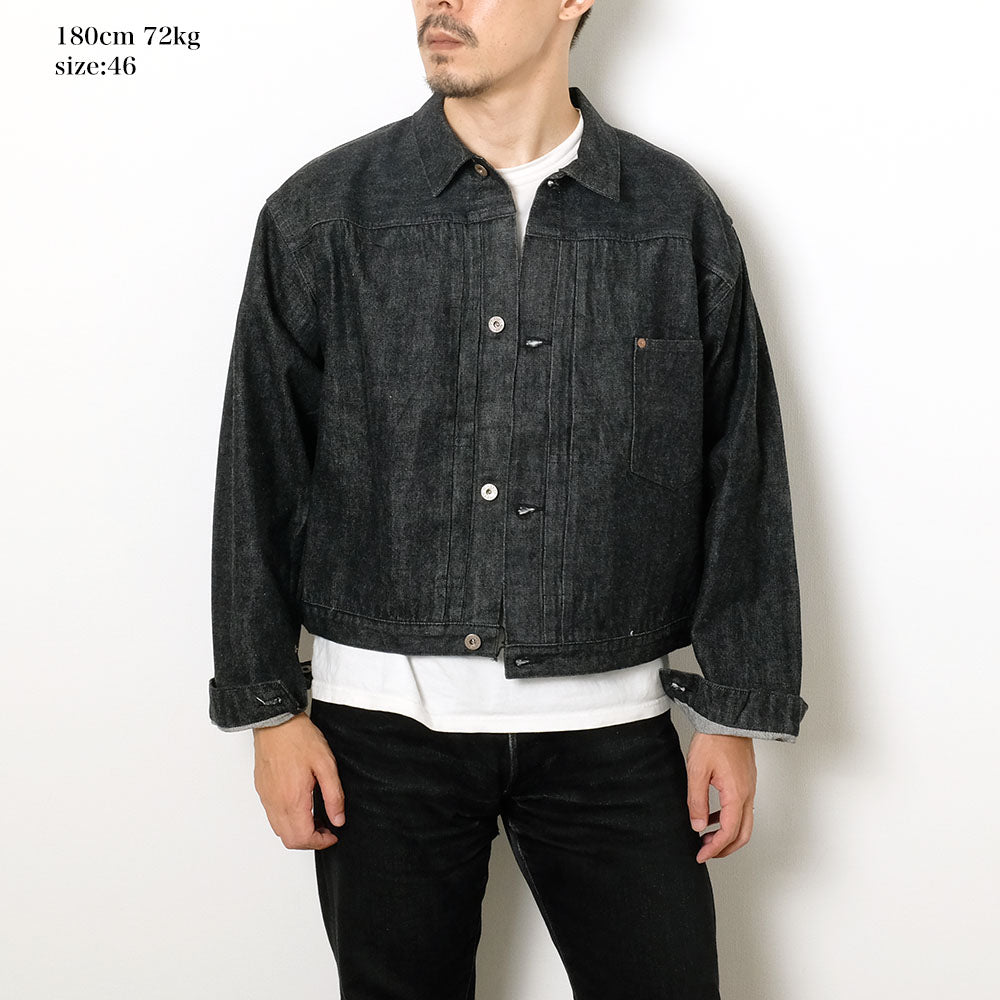 BUZZ RICKSON'S - WILLIAM GIBSON COLLECTION - WORLD WAR II BLACK DENIM BLOUSE SPLIT T - BR16042T