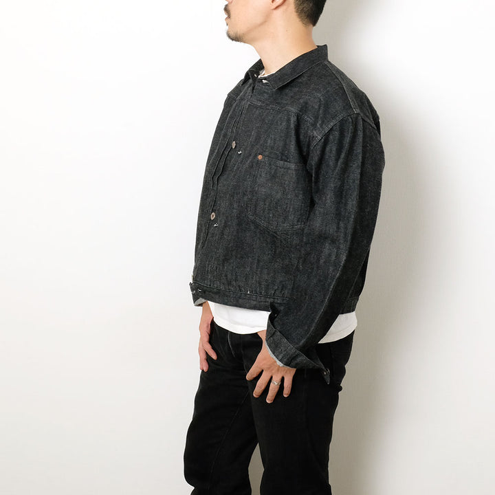 BUZZ RICKSON'S - WILLIAM GIBSON COLLECTION - WORLD WAR II BLACK DENIM BLOUSE SPLIT T - BR16042T