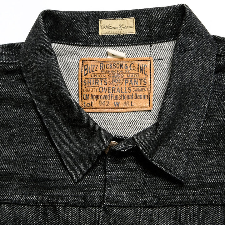 BUZZ RICKSON'S - WILLIAM GIBSON COLLECTION - WORLD WAR II BLACK DENIM BLOUSE SPLIT T - BR16042T