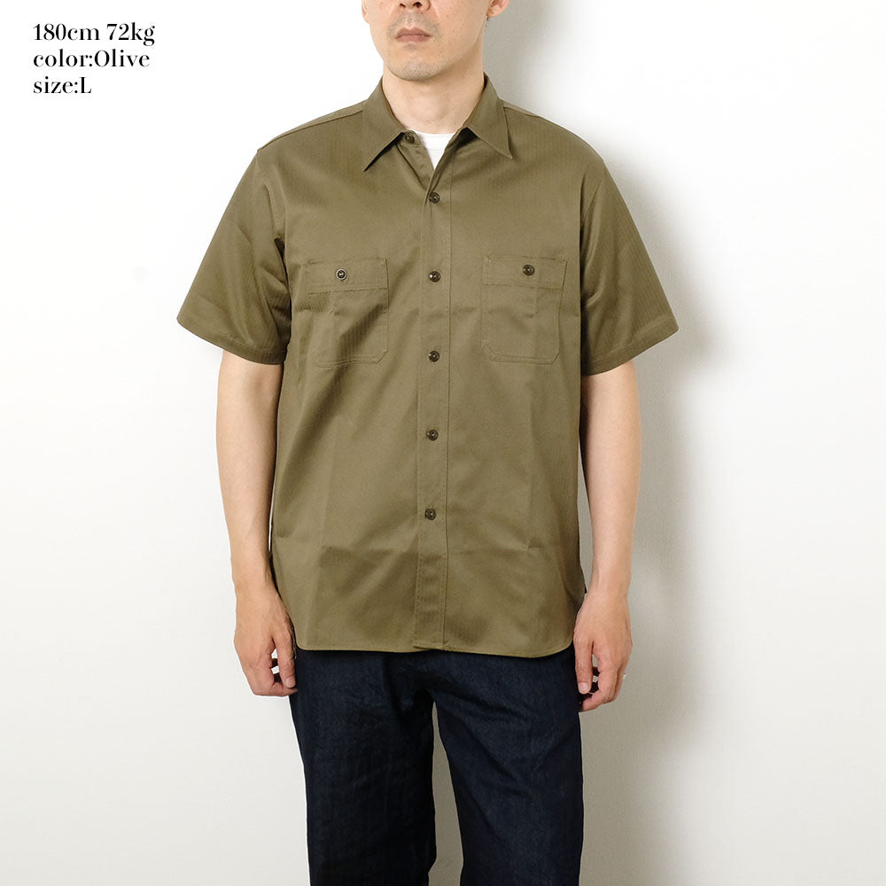 Buzz Rickson's - HERRINGBONE WORK SHIRTS - SHORT SLEEVE - BR39530