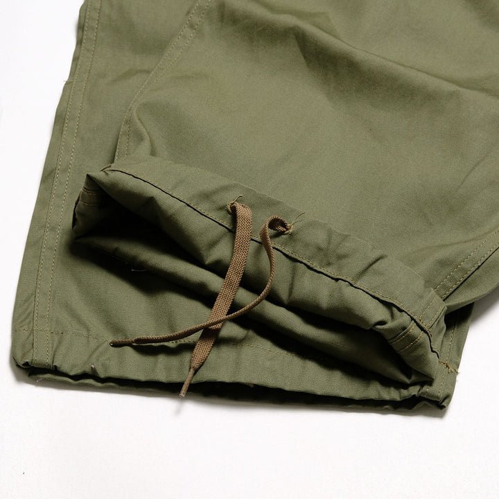 BUZZ RICKSON'S - TROUSERS, MEN'S, COTTON WIND RESISTANT POPLIN, OLIVE GREEN, ARMY SHADE 107 SHORT LENGTH - BR42500