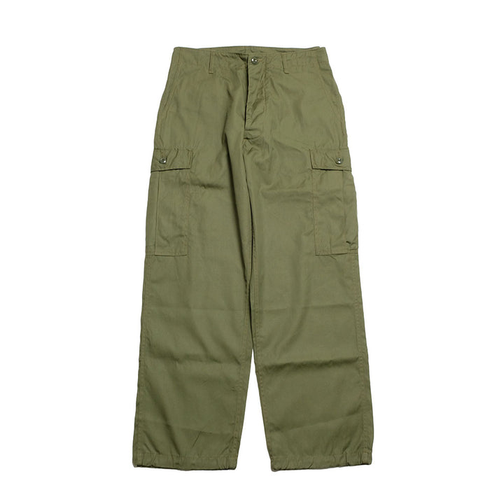 BUZZ RICKSON'S - TROUSERS, MEN'S, COTTON WIND RESISTANT POPLIN, OLIVE GREEN, ARMY SHADE 107 SHORT LENGTH - BR42500