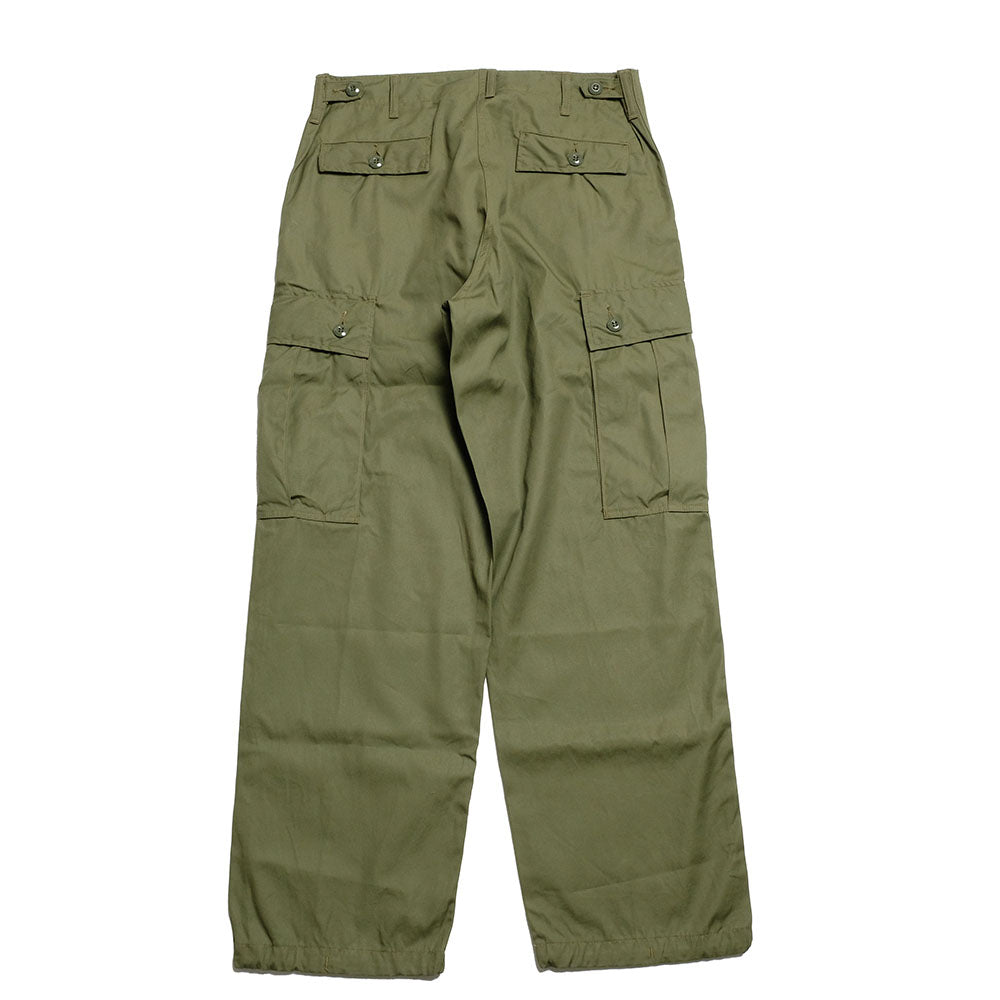 BUZZ RICKSON'S - TROUSERS, MEN'S, COTTON WIND RESISTANT POPLIN, OLIVE GREEN, ARMY SHADE 107 SHORT LENGTH - BR42500