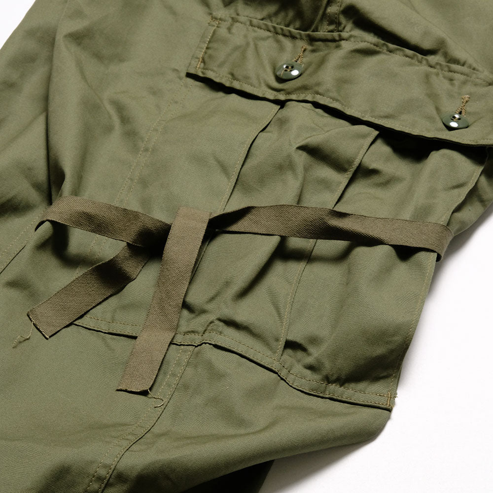 BUZZ RICKSON'S - TROUSERS, MEN'S, COTTON WIND RESISTANT POPLIN, OLIVE GREEN, ARMY SHADE 107 SHORT LENGTH - BR42500