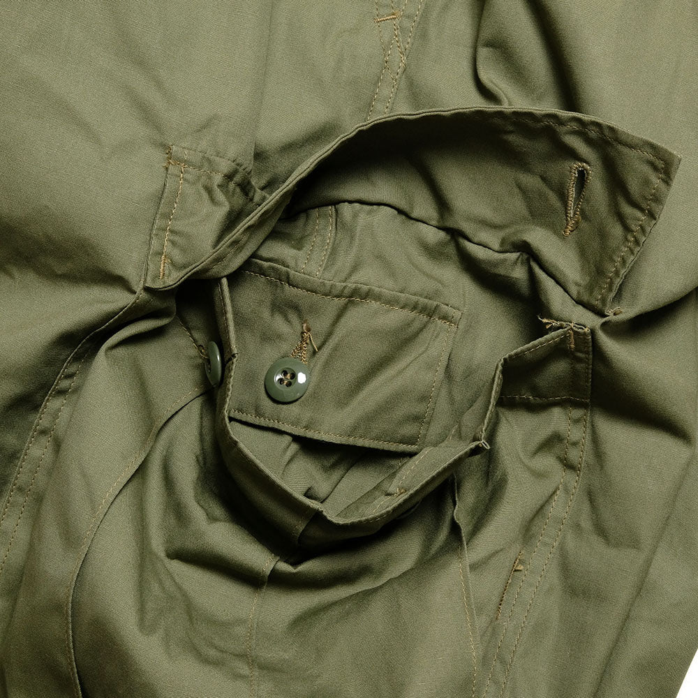BUZZ RICKSON'S - TROUSERS, MEN'S, COTTON WIND RESISTANT POPLIN, OLIVE GREEN, ARMY SHADE 107 SHORT LENGTH - BR42500