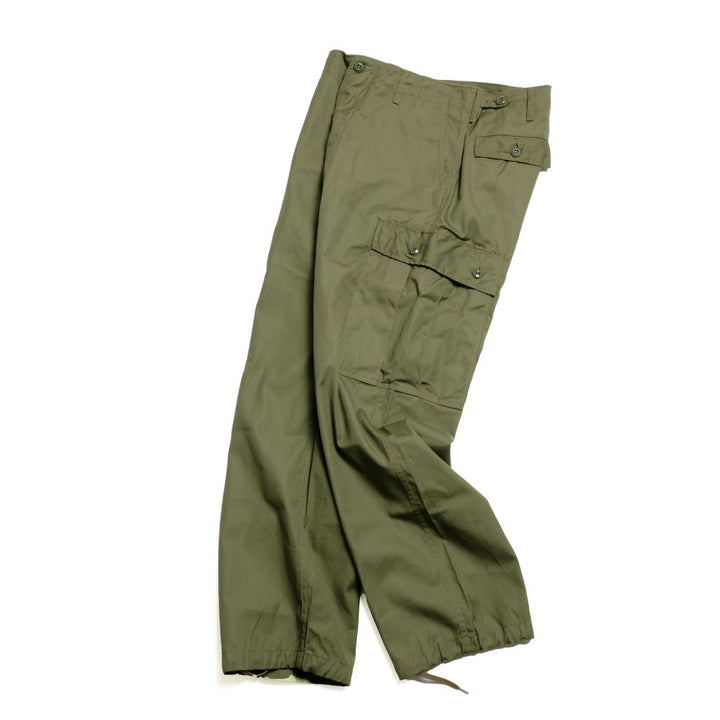 BUZZ RICKSON'S - TROUSERS, MEN'S, COTTON WIND RESISTANT POPLIN, OLIVE GREEN, ARMY SHADE 107 SHORT LENGTH - BR42500