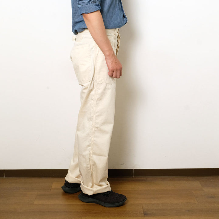 BUZZ RICKSON'S - TROUSERS, WORKING, WHITE TWILL - BR42635