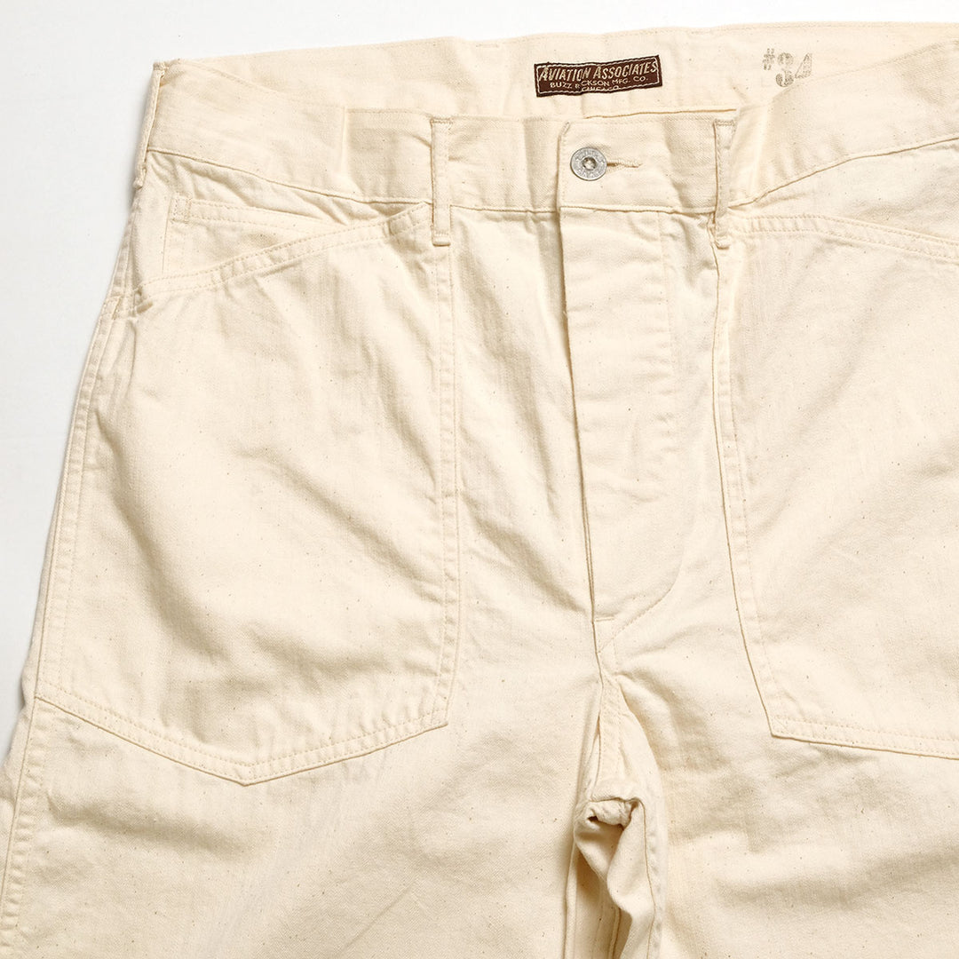 BUZZ RICKSON'S - TROUSERS, WORKING, WHITE TWILL - BR42635