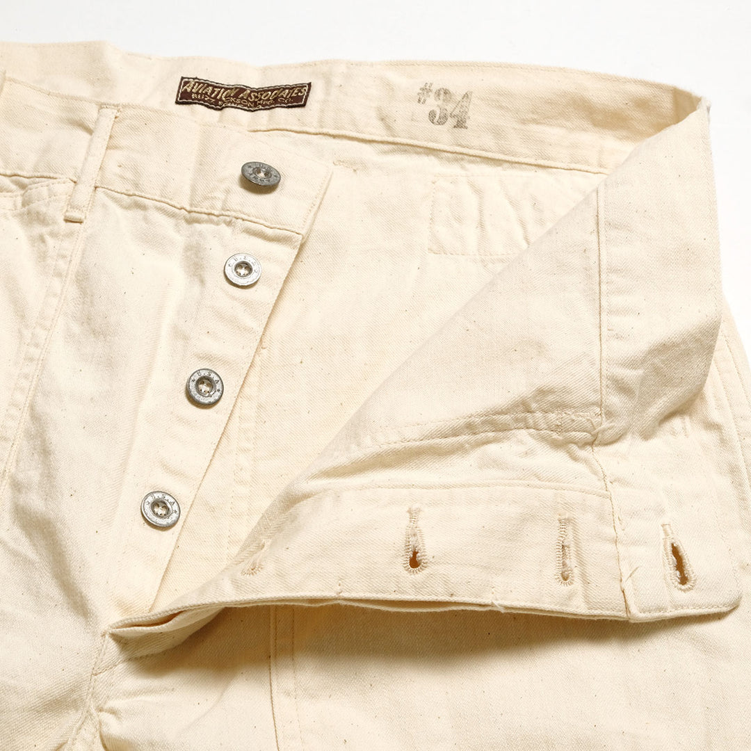 BUZZ RICKSON'S - TROUSERS, WORKING, WHITE TWILL - BR42635