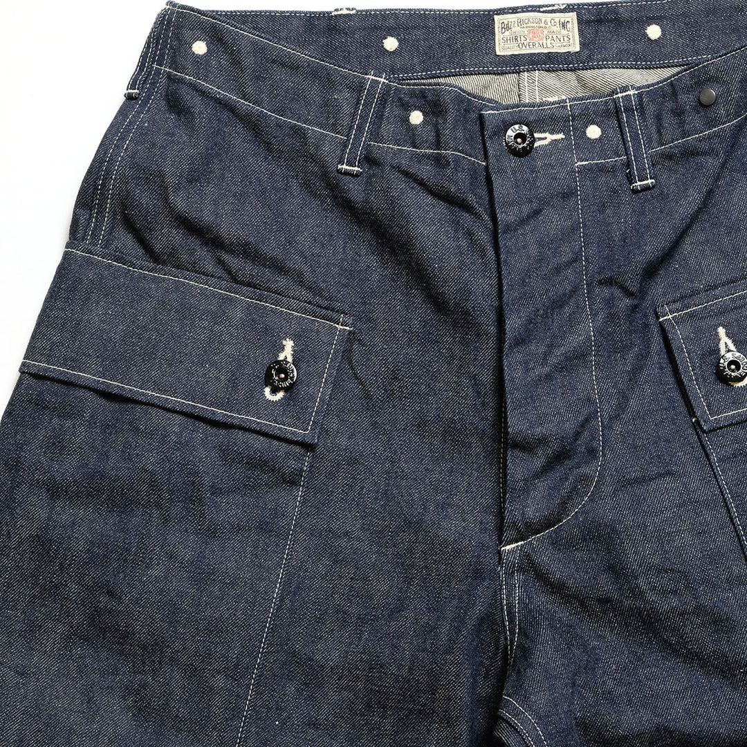 BUZZ RICKSON'S - U.S. MARINE CORPS M-1944 DENIM CIV. PANTS SHORT LENGTH - BR42637