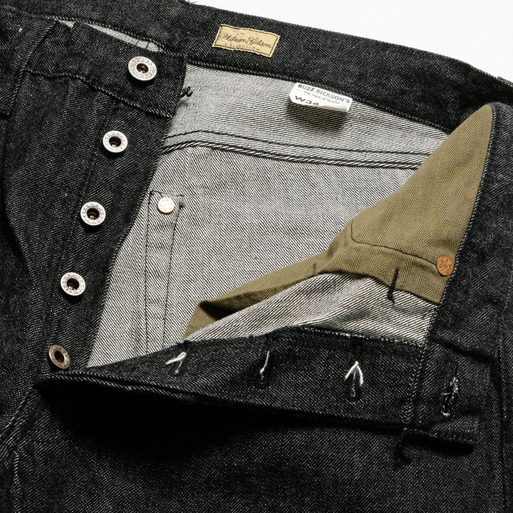 BUZZ RICKSON'S - WILLIAM GIBSON COLLECTION - WORLD WAR II BLACK DENIM WAIST OVERALLS - BR43042