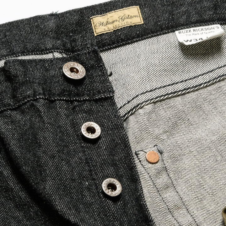 BUZZ RICKSON'S - WILLIAM GIBSON COLLECTION - WORLD WAR II BLACK DENIM WAIST OVERALLS - BR43042