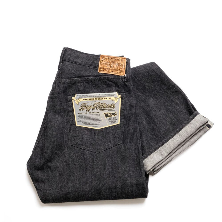 BUZZ RICKSON'S - WILLIAM GIBSON COLLECTION - WORLD WAR II BLACK DENIM WAIST OVERALLS - BR43042