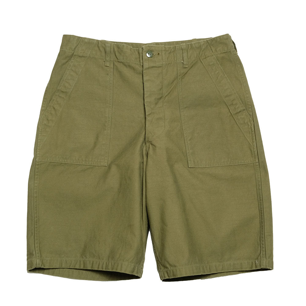 BUZZ RICKSON'S - TROUSERS, MEN'S, COTTON SATEEN OLIVE GREEN QM SHADE 107, TYPE Ⅰ, CLASS SHORTS - BR51735