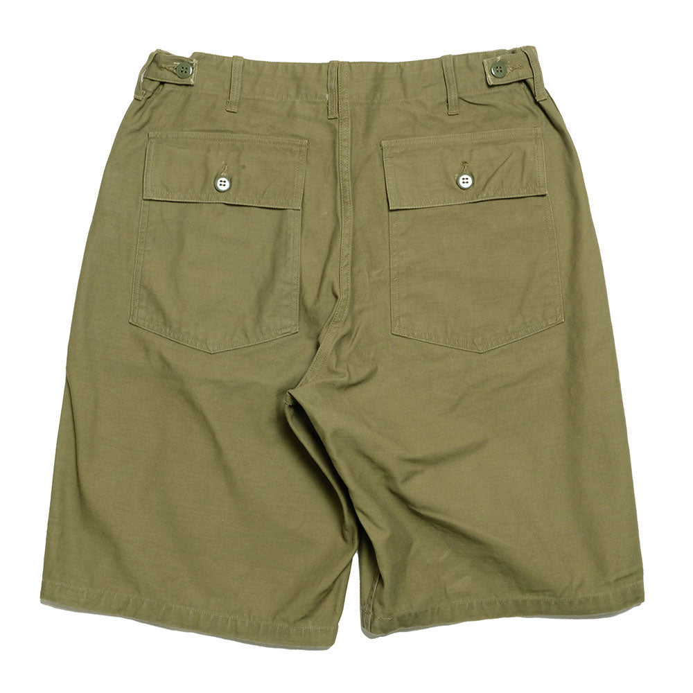 BUZZ RICKSON'S - TROUSERS, MEN'S, COTTON SATEEN OLIVE GREEN QM SHADE 107, TYPE Ⅰ, CLASS SHORTS - BR51735