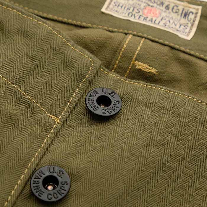 BUZZ RICKSON'S U.S. MARINE CORPS HERRINGBONE SHORTS BR52388