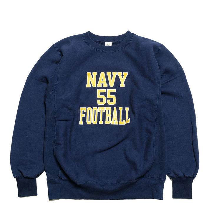 BUZZ RICKSON'S - HORIZONTAL KNITTING SWEAT SHIRT - NAVY FOOTBALL - BR69140