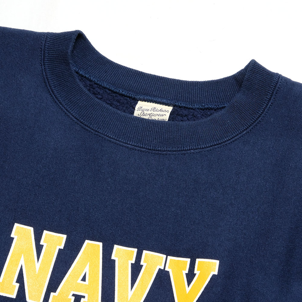 BUZZ RICKSON'S - HORIZONTAL KNITTING SWEAT SHIRT - NAVY FOOTBALL - BR69140