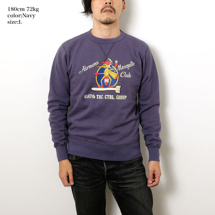 BUZZ RICKSON'S - SET-IN CREW SWEAT - AIRMENS MOSQUITO CLUB - BR69632