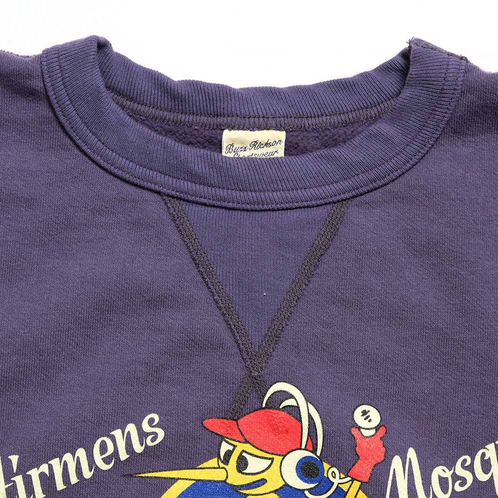 BUZZ RICKSON'S - SET-IN CREW SWEATSHIRT - AIRMENS MOSQUITO CLUB - BR69632