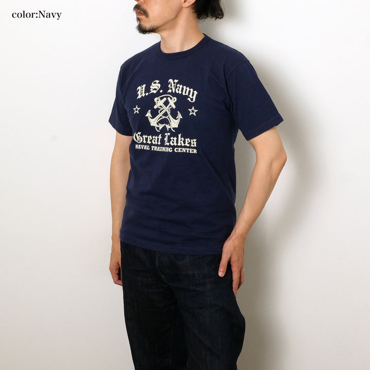 BUZZ RICKSON'S - SLUB YARN T-SHIRT - U,S, NAVY GREAT LAKES - BR79727