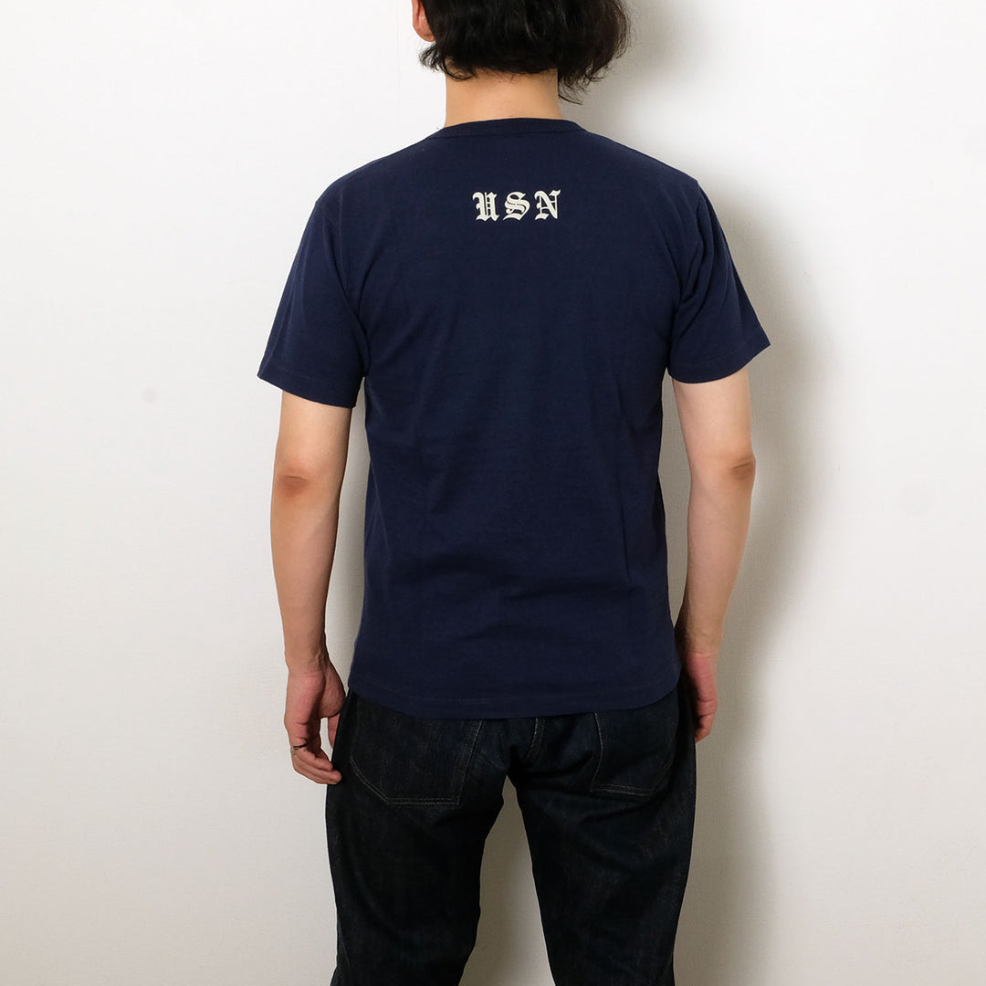 BUZZ RICKSON'S - SLUB YARN T-SHIRT - U,S, NAVY GREAT LAKES - BR79727