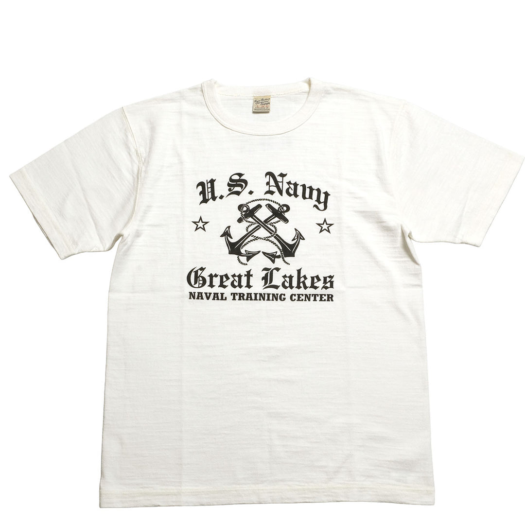 BUZZ RICKSON'S - SLUB YARN T-SHIRT - U,S, NAVY GREAT LAKES - BR79727