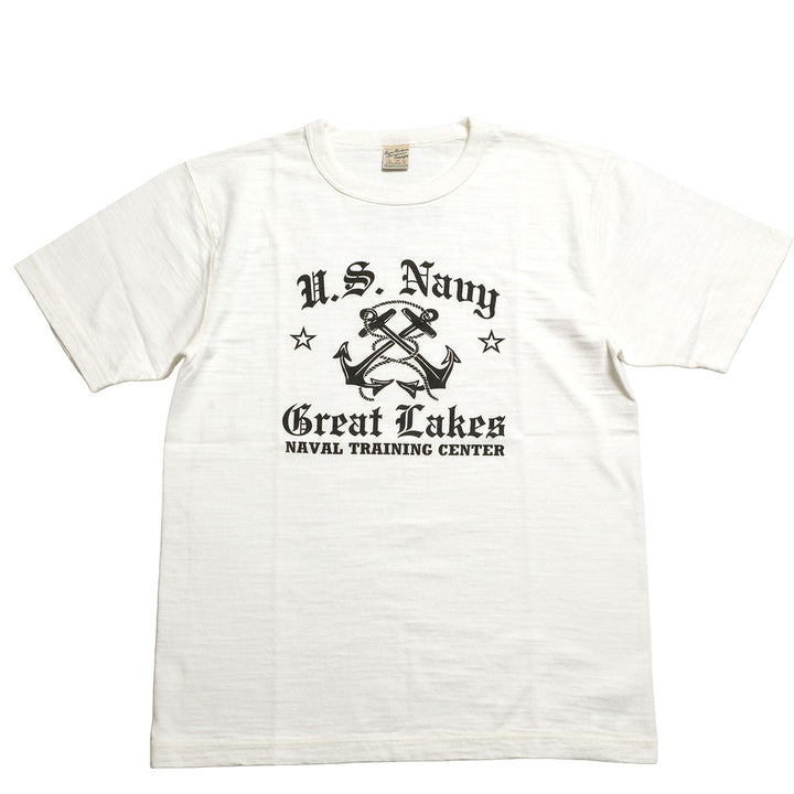 BUZZ RICKSON'S - SLUB YARN T-SHIRT - U,S, NAVY GREAT LAKES - BR79727