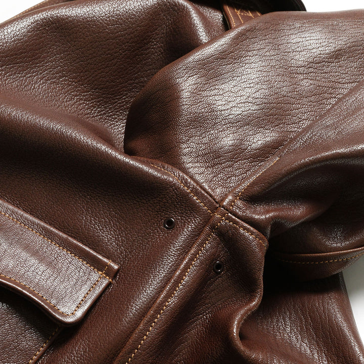 BUZZ RICKSON'S - Type A-2 - BUZZ RICKSON CLOTHING CO. - CONTRACT No.18091 GOAT SKIN - BR80686