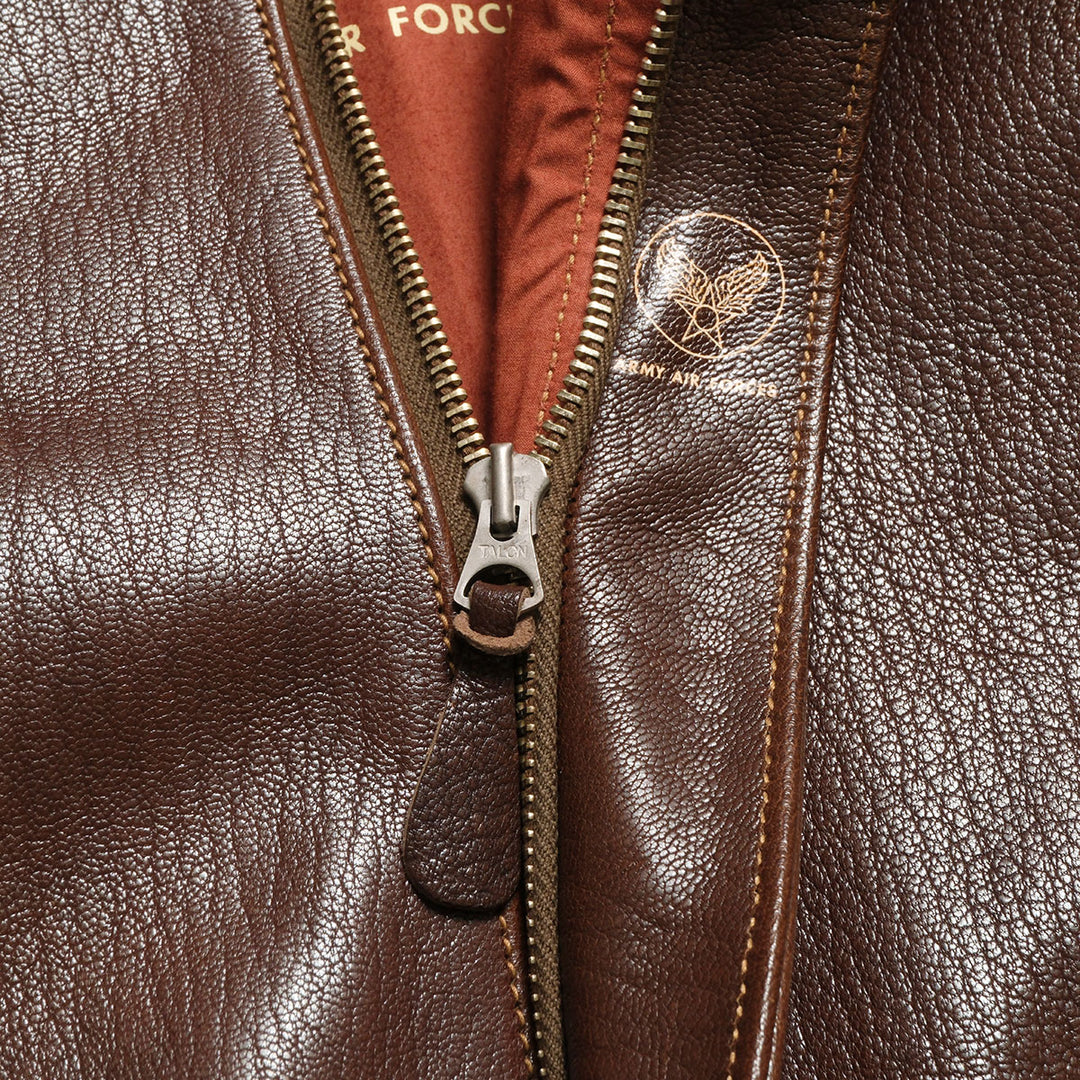 BUZZ RICKSON'S - Type A-2 - BUZZ RICKSON CLOTHING CO. - CONTRACT No.18091 GOAT SKIN - BR80686