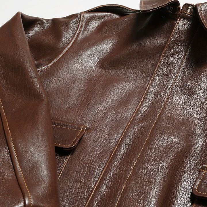 BUZZ RICKSON'S - Type A-2 - BUZZ RICKSON CLOTHING CO. - CONTRACT No.18091 GOAT SKIN - BR80686