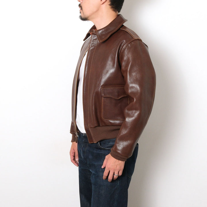 BUZZ RICKSON'S - Type A-2 - BUZZ RICKSON CLOTHING CO. - CONTRACT No.18091 GOAT SKIN - BR80686