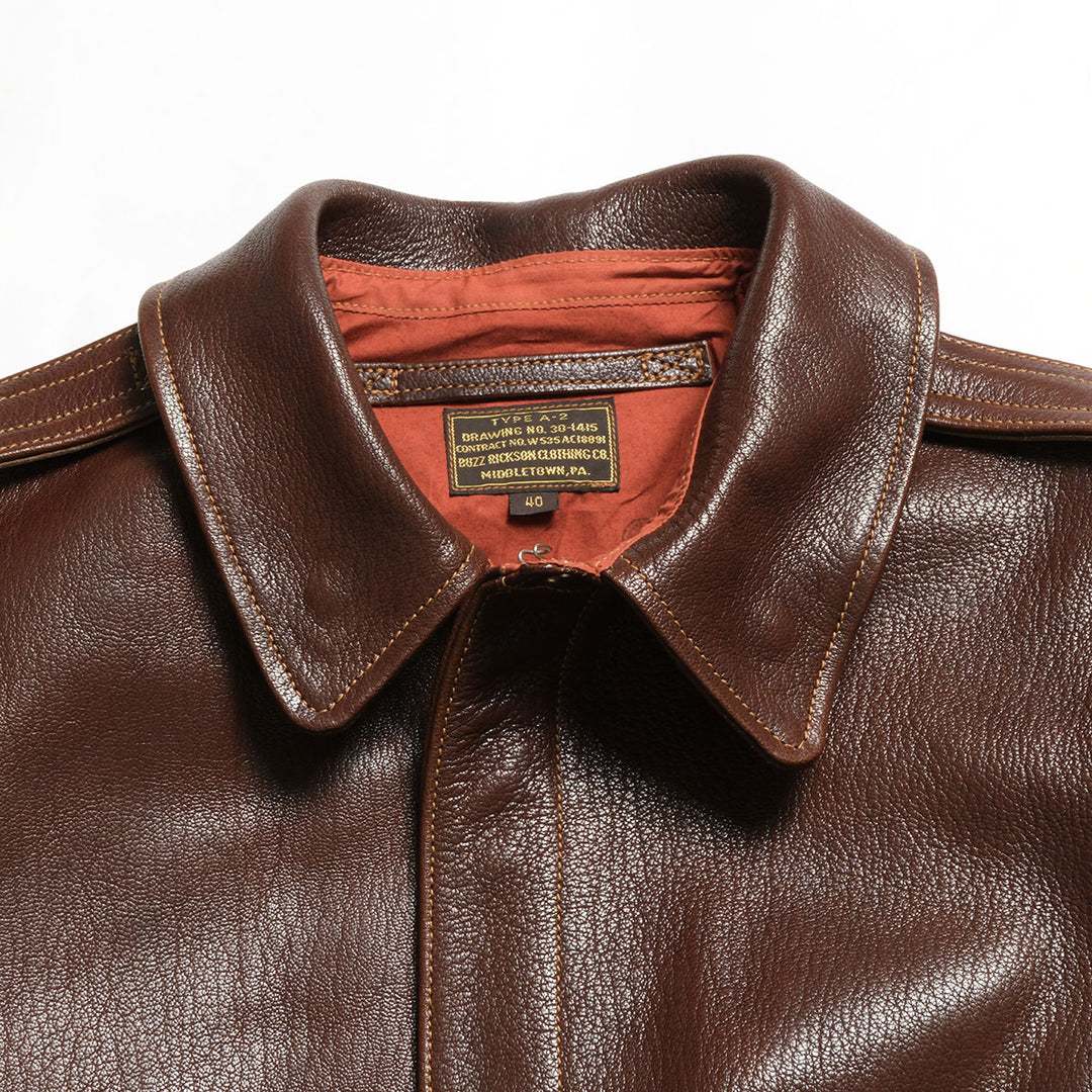 BUZZ RICKSON'S - Type A-2 - BUZZ RICKSON CLOTHING CO. - CONTRACT No.18091 GOAT SKIN - BR80686