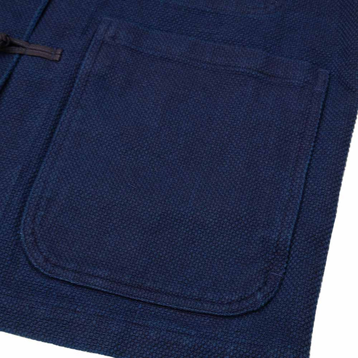 BLUE BLUE JAPAN - Honnai(Natural Indigo) Nijuu(Double-Weave) Sasiko Orienntaru(Oriental) Jaket - 1016589