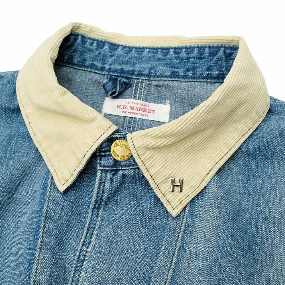 HOLLYWOOD RANCH MARKET - Light Denim Vintage Wash Short Coveralls Jacket - 1017906