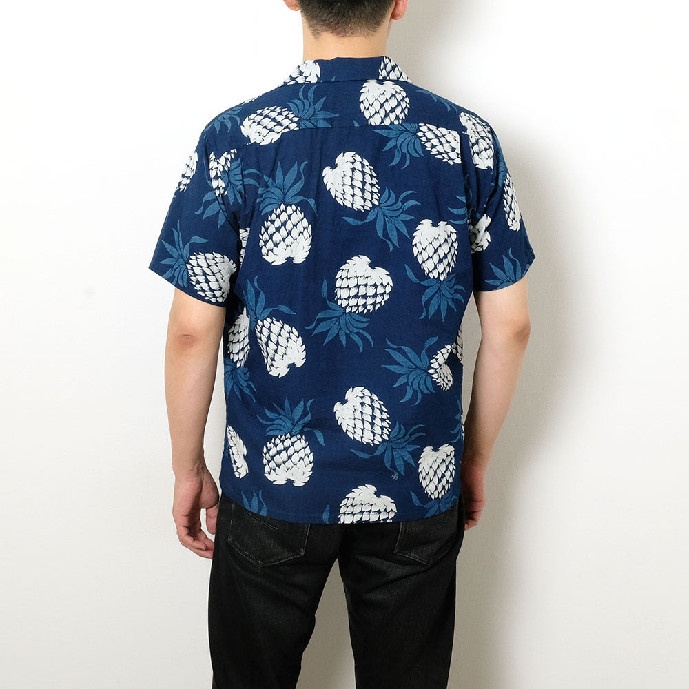 DUKE KAHANAMOKU - INDIGO COTTON HAWAIIAN SHIRT - DUKE'S PINEAPPLE - DK39045