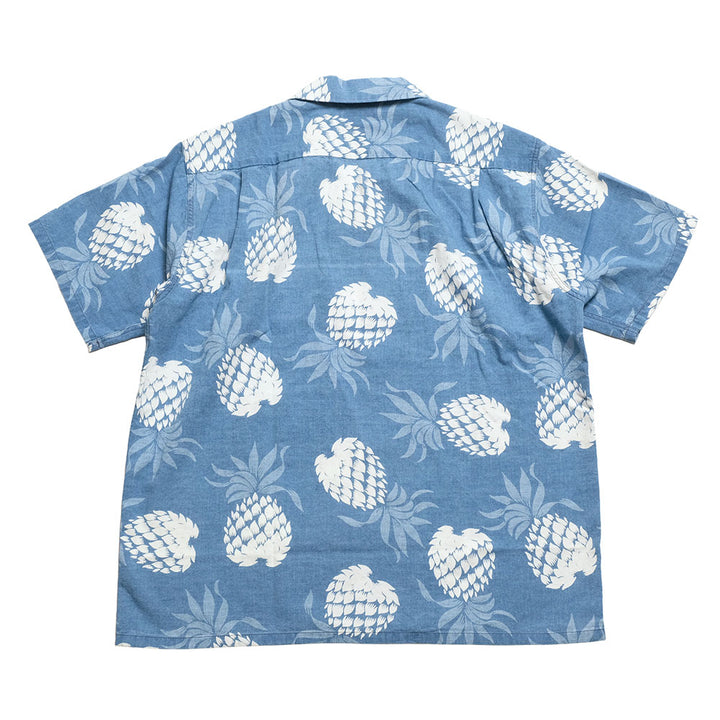 DUKE KAHANAMOKU - INDIGO COTTON HAWAIIAN SHIRT - DUKE'S PINEAPPLE - DK39045