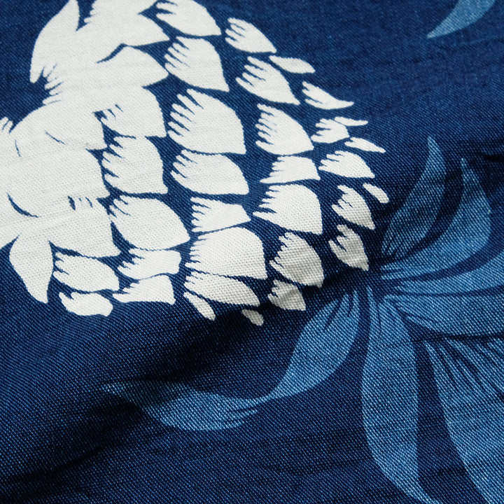 DUKE KAHANAMOKU - INDIGO COTTON HAWAIIAN SHIRT - DUKE'S PINEAPPLE - DK39045