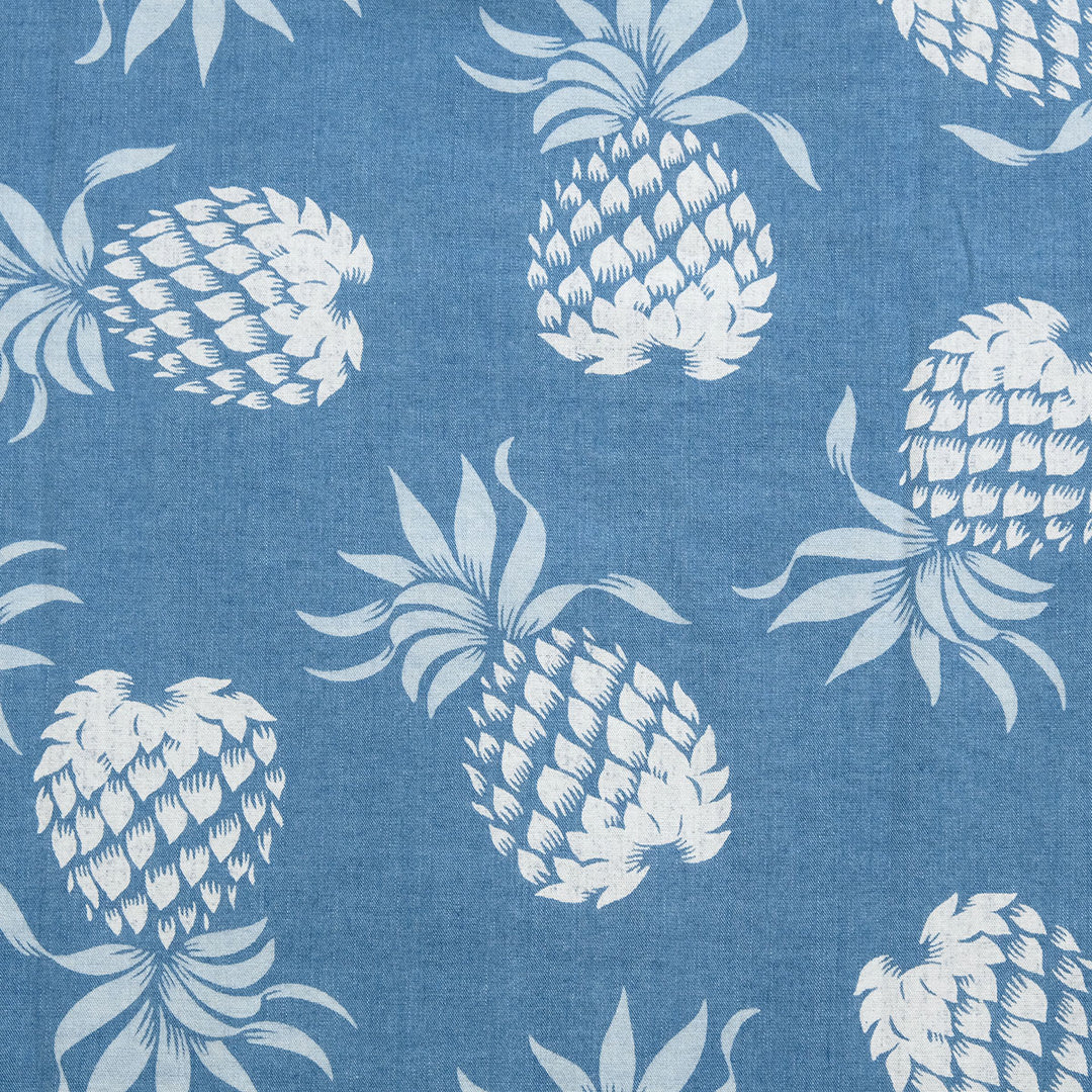 DUKE KAHANAMOKU - INDIGO COTTON HAWAIIAN SHIRT - DUKE'S PINEAPPLE - DK39641