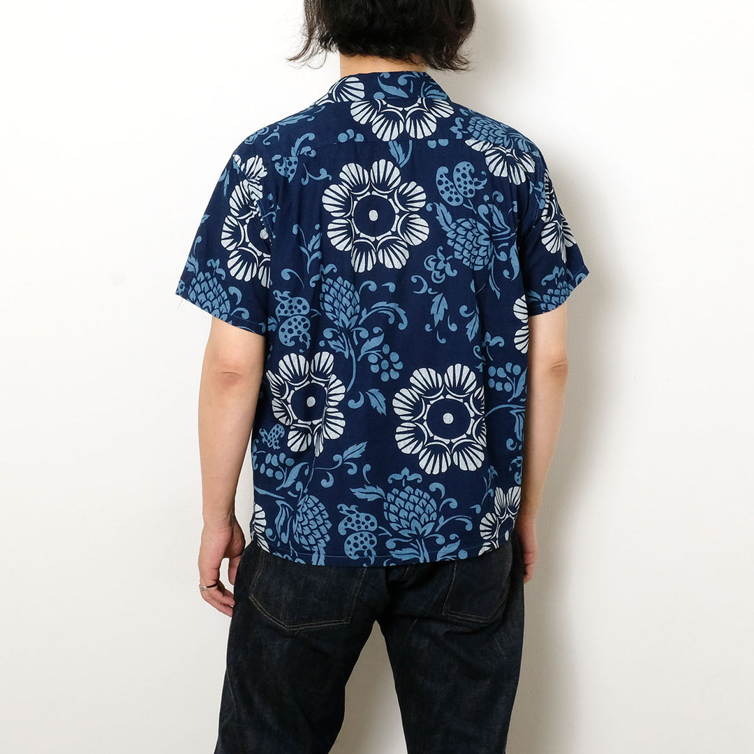 DUKE KAHANAMOKU - INDIGO COTTON HAWAIIAN SHIRT - DUKE'S PALEU - DK39642