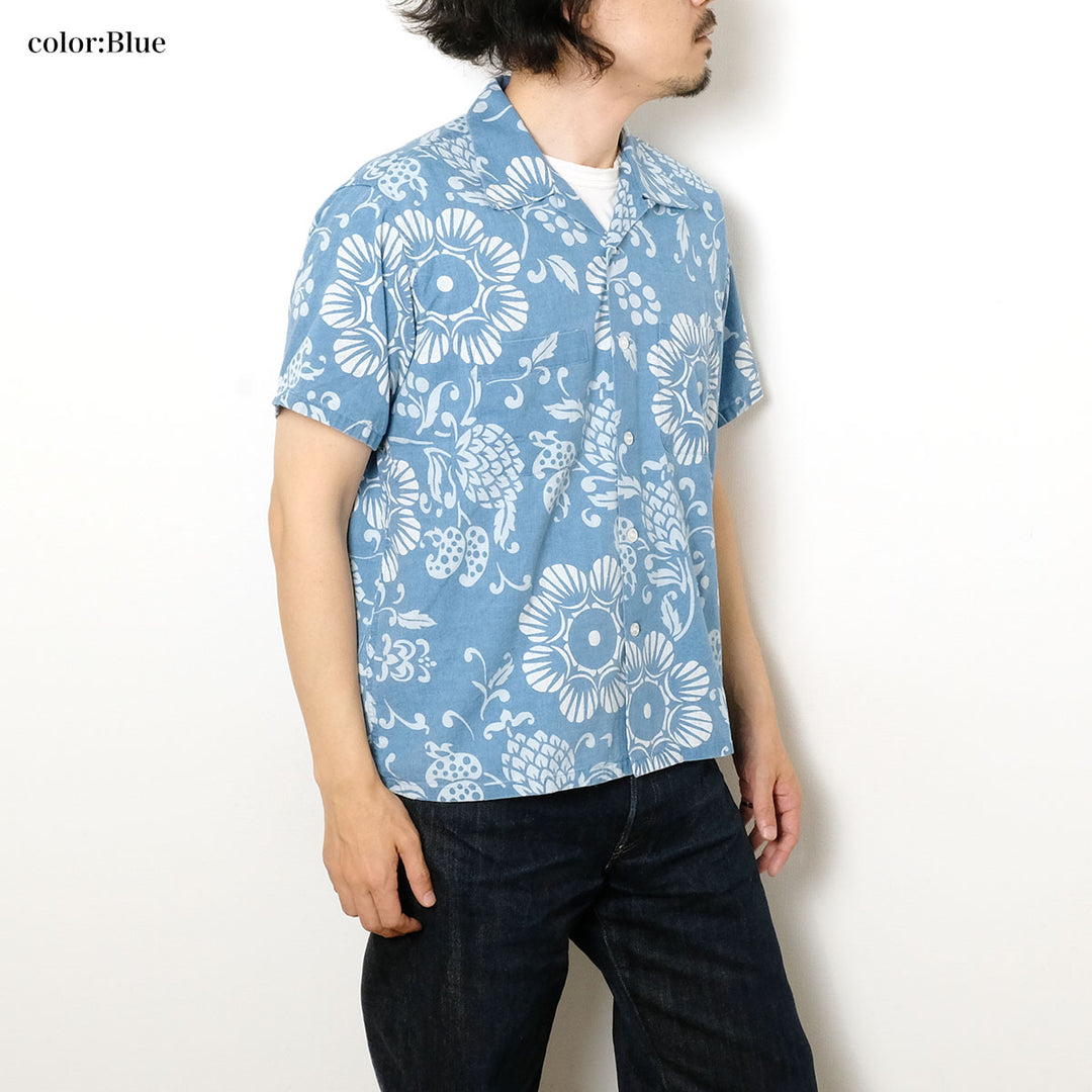 DUKE KAHANAMOKU - INDIGO COTTON HAWAIIAN SHIRT - DUKE'S PALEU - DK39642