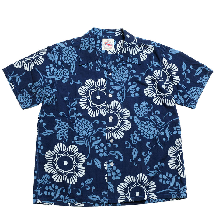 DUKE KAHANAMOKU - INDIGO COTTON HAWAIIAN SHIRT - DUKE'S PALEU - DK39642